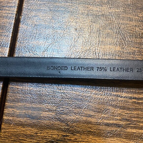 Vtg Liz Claiborne Jeweled Buckle Black Leather Blend Belt Women S Waist 27"-31" - Picture 3 of 10